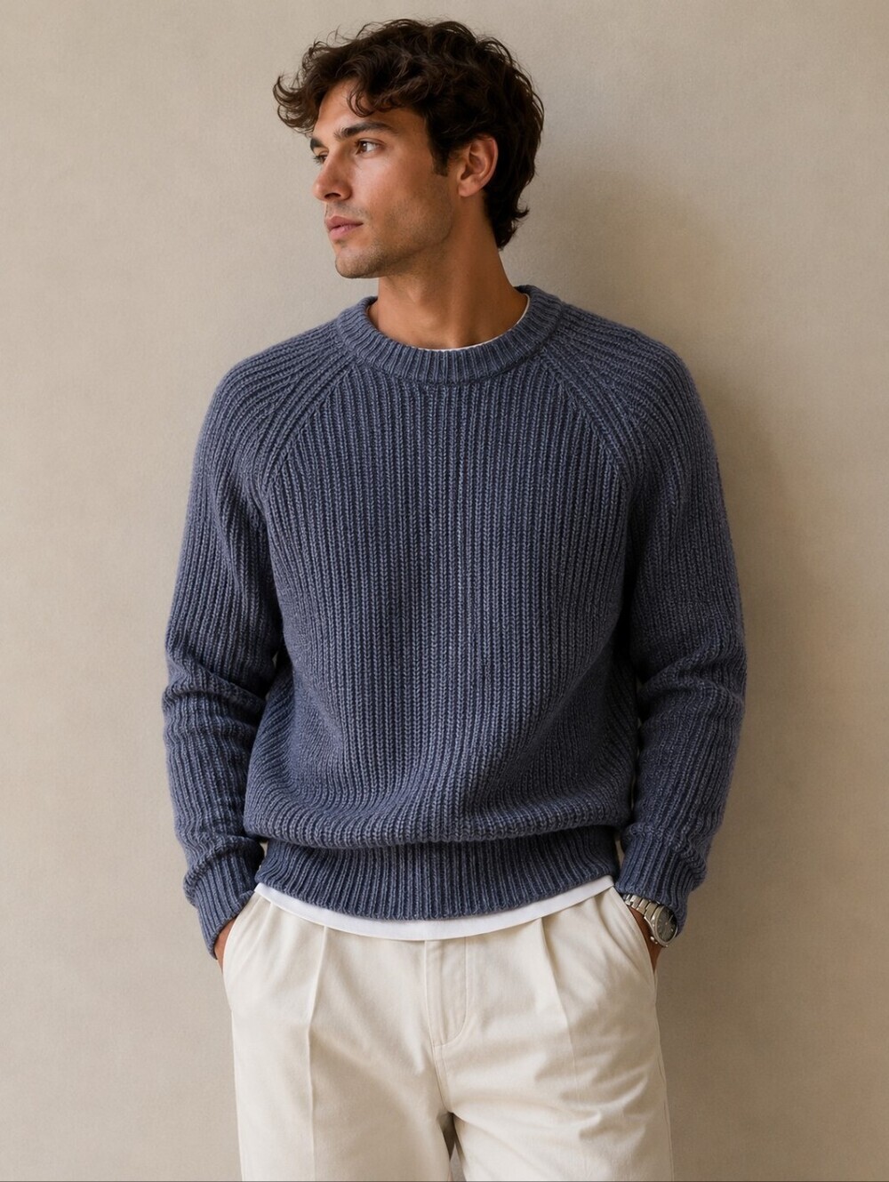 Michael Kors | 100% Cotton Ribbed Knit Sweater, Size XXL